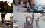 10 فیلم از سقوط کانتینرها بر اثر وزش باد تا سقوط تکه های یخ بر روی خودرو پارک شده / ببینید