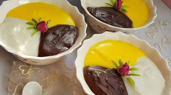 فرنی سه رنگ ، دسر بسیار خوشمزه 