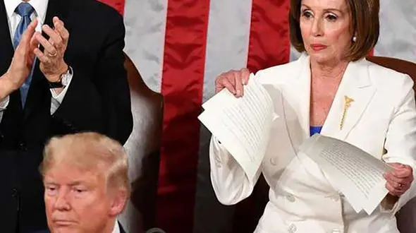 توضیح نانسی پلوسی درباره پاره کردن نطق ترامپ + فیلم