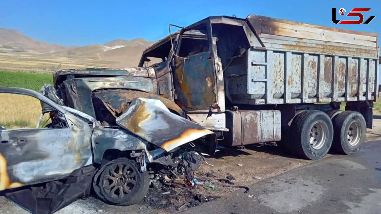 فیلم تصادف وحشتناک در جاده ترکان - بوانات  / همه سرنشینان سواری کشته شدند!