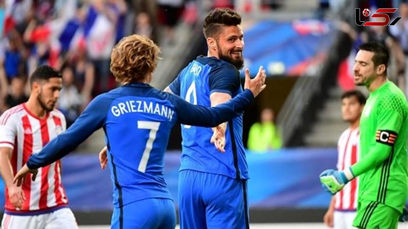  پیروزی پر گل فرانسه برابر پاراگوئه با هت‌تریک ژیرو و برتری شیلی 