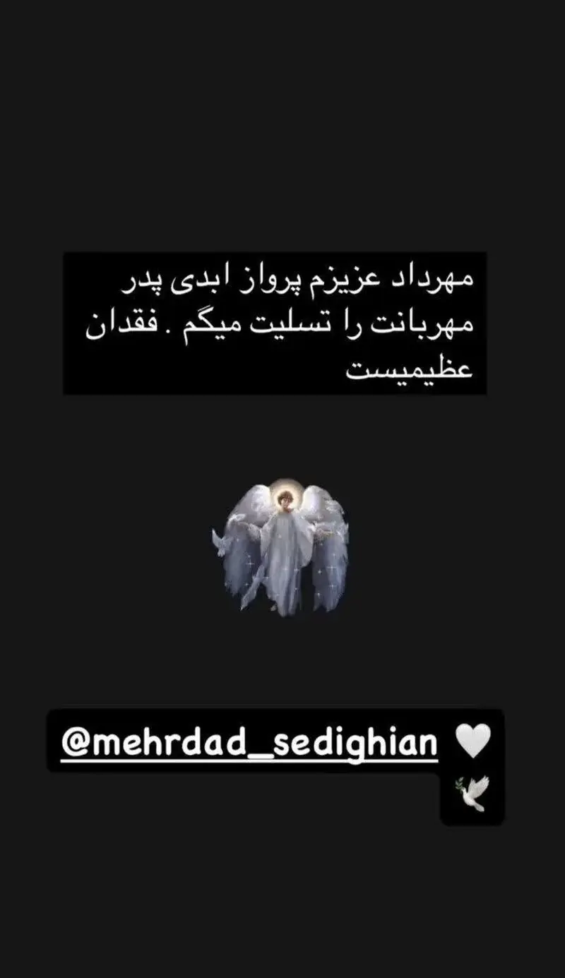 مهرداد صدیقیان به سوگ پدرش نشست 