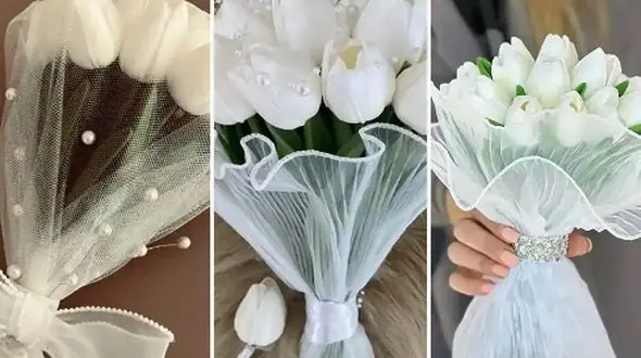 مدل‌ های جدید دسته گل عروس با لاله: از ساده تا لوکس
