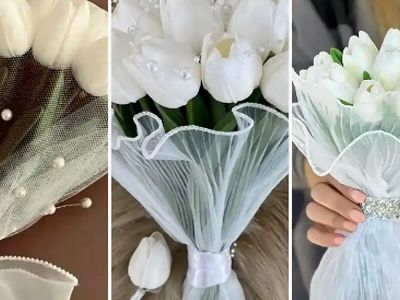 مدل‌ های جدید دسته گل عروس با لاله: از ساده تا لوکس