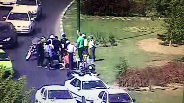 حادثه ای وحشتناک برای یک تهرانی هنگام موتورسواری +عکس