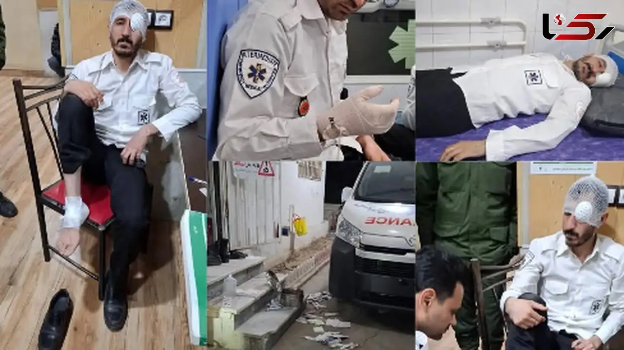 ضرب و شتم خونین تکنسین اورژانس گلستان / همراه بیمار عامل این حمله بود + عکس