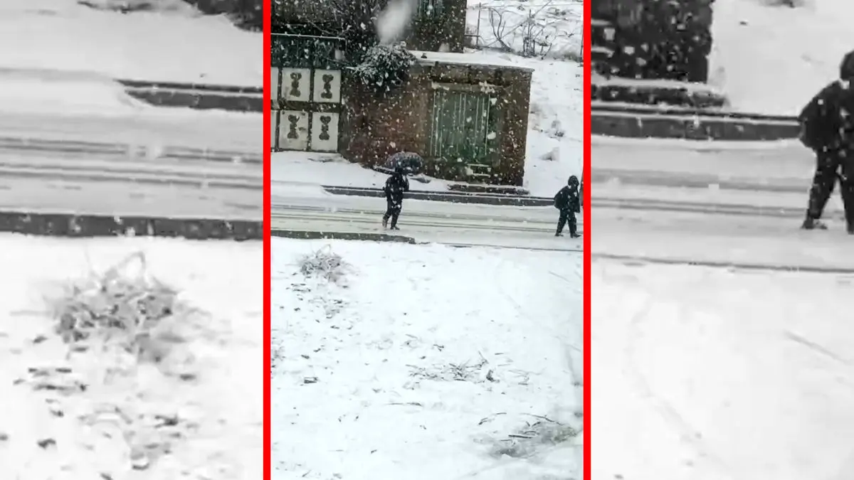 فیلم خوشحالی و بازی کودکان در برف در مریوان