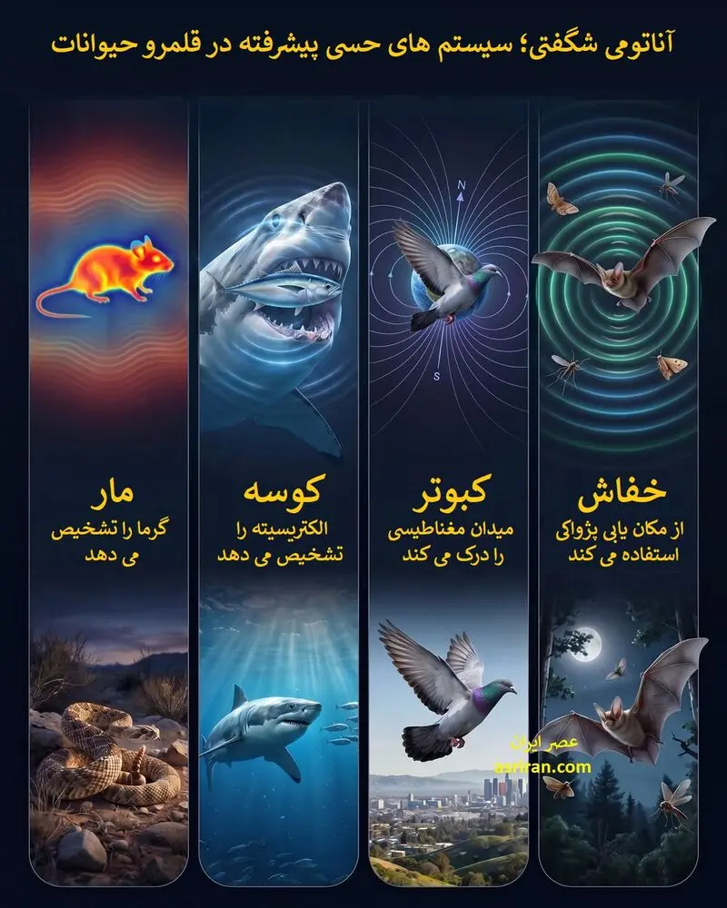 اینفوگرافیک حواس حیوانات