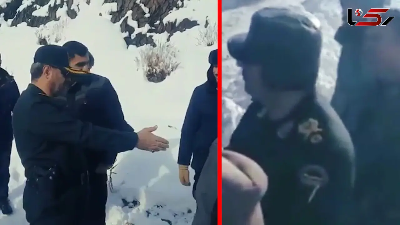 فیلم حضور رییس پلیس خراسان رضوی در عملیات امدادرسانی در جاده های برفی / هزاران نفر در پیست اسکی گرفتار شدند