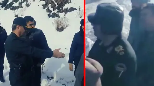 فیلم حضور رییس پلیس خراسان رضوی در عملیات امدادرسانی در جاده های برفی / هزاران نفر در پیست اسکی گرفتار شدند