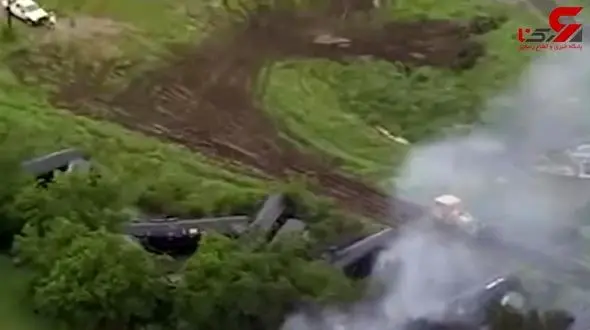 وضع اضطراری در تگزاس به دلیل آتش گرفتن یک قطار + فیلم 