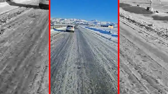 فیلم یخبندان شدید در مسیر کرمانشاه به سنندج