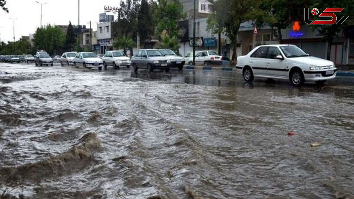 بارش شدید باران نورآباد ممسنی را زیر آب برد + فیلم