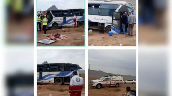  جزئیات واژگونی مینی بوس کارگران همگام خودرو در اصفهان + عکس 