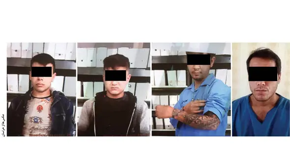 عکس 4 قداره کش مشهد / هم خودشان هم تتوهای شان وحشت آور بود