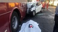 مرگ راننده ساندرو در تصادف با اتوبوس در شمال تهران+ تصاویر 