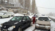  بارش برف و تگرگ جاده های مازندران را لغزنده کرد