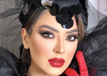 دلبری و طنازی فریبا طالبی با میکاپ غلیظ