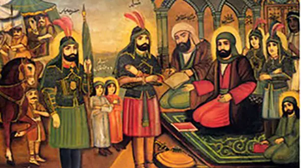  انتخاب رنگ‌های سبز و قرمز در نقاشی لباس امامان حسن و حسین(ع) چه رازی دارد!؟
