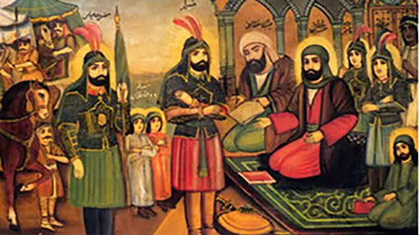  انتخاب رنگ‌های سبز و قرمز در نقاشی لباس امامان حسن و حسین(ع) چه رازی دارد!؟

