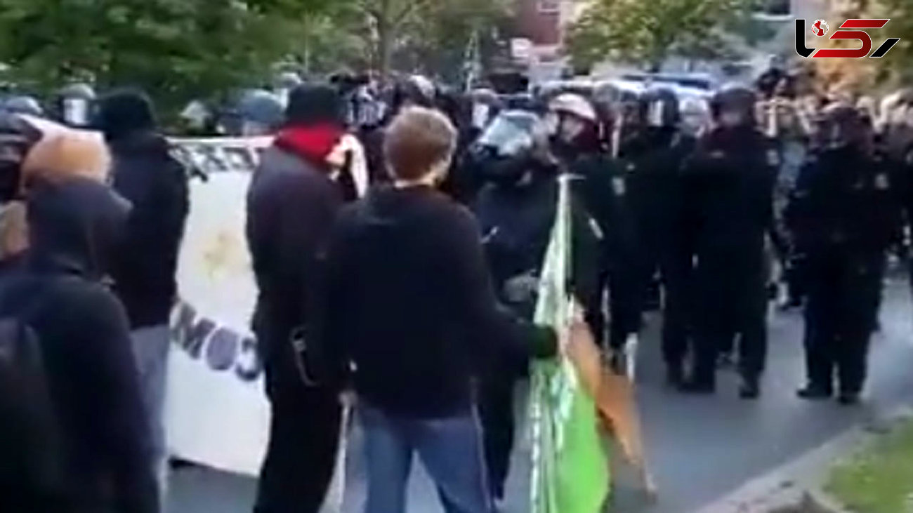 عمل غیر انسانی پلیس آلمان علیه معترضان خیابانی + فیلم