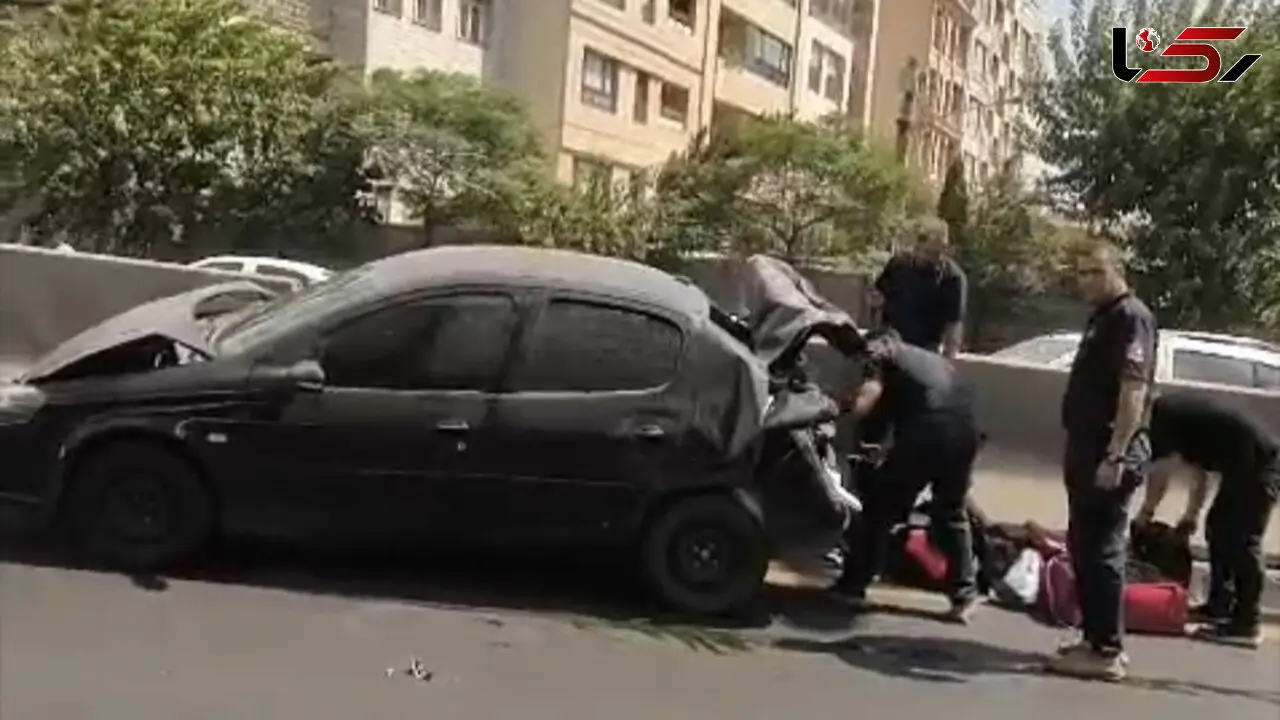 تصادف زنجیره‌ای 12 خودرو در بزرگراه یادگار امام/ 7 نفر مصدوم شدند