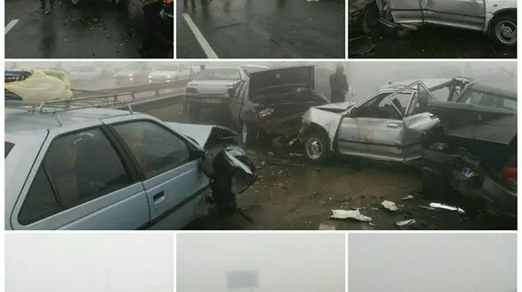 قاضی مشهد به خاطر 3 تصادف زنجیره ای مدیر کل حمل ونقل جاده ای و فرمانده پلیس راه را احضار کرد+فیلم حادثه و عکس