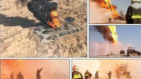 آتش‌سوزی چاه نفتی رگ سفید خاموش شد 