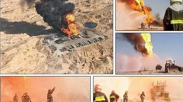 آتش‌سوزی چاه نفتی رگ سفید خاموش شد 
