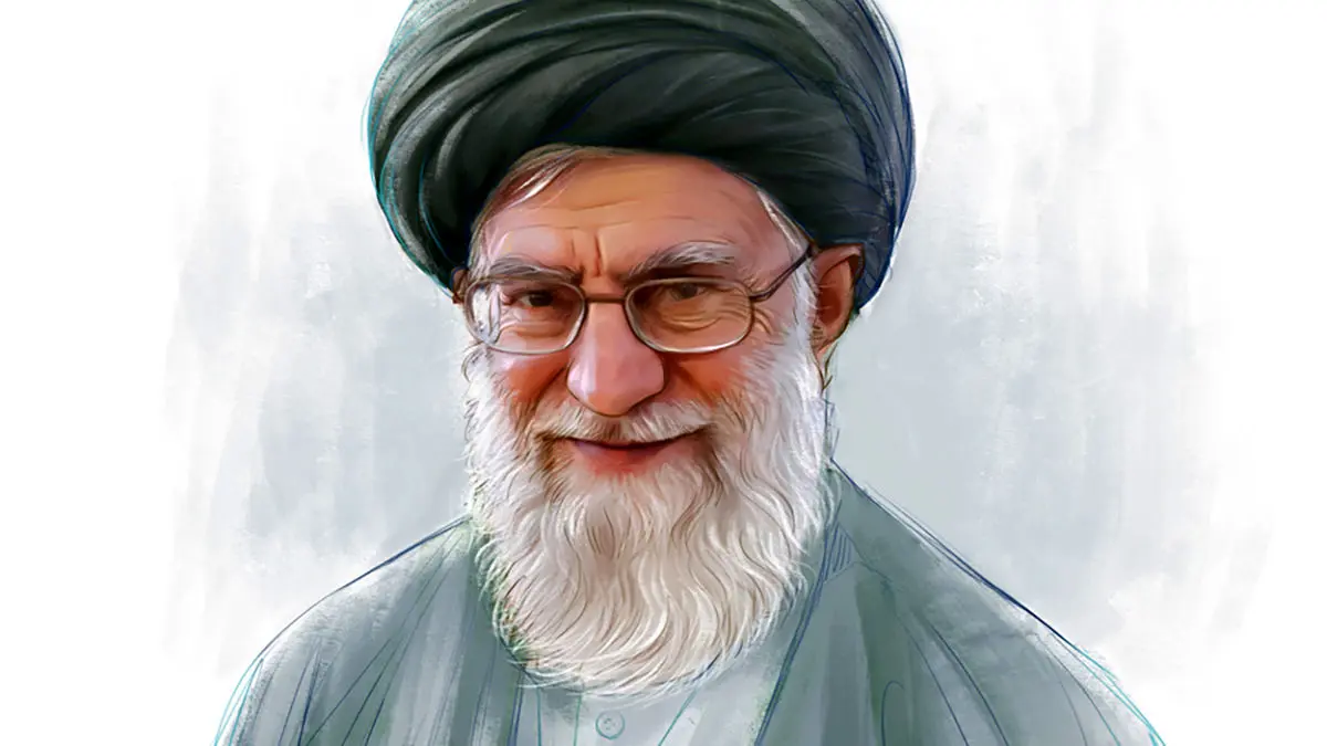 فیلم حضور پدر داغدار در مراسم تشییع همسر و دختر 14 ماهه‌ اش به‌ همراه رهبر شهید انقلاب