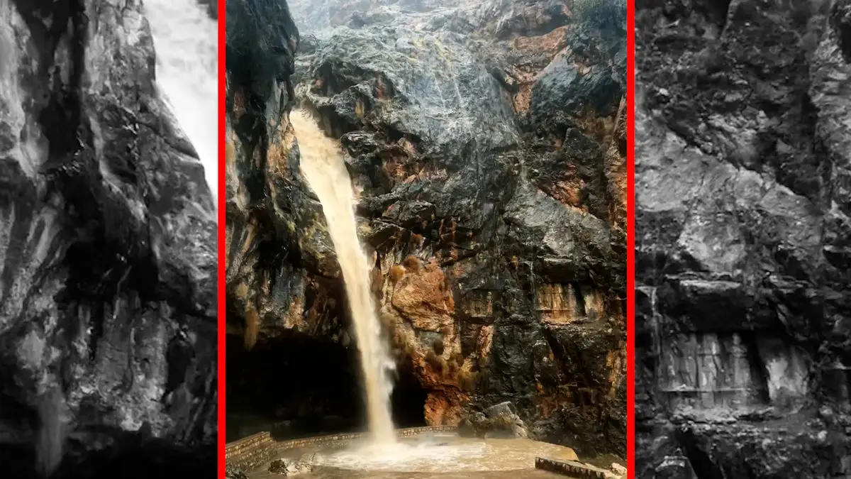 فیلم منظره متفاوت آبشار گل آلود ایذه