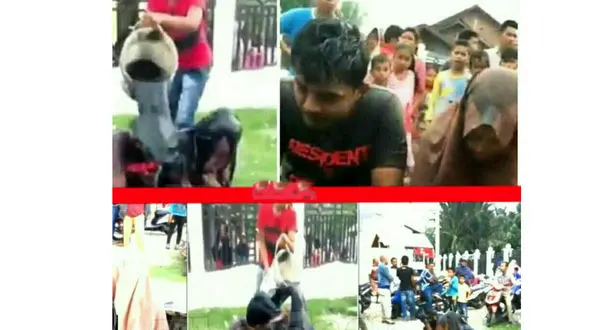 مجازات عجیب دختر و پسر که پنهانی صیغه هم شدند / بر سر آن دو فاضلاب ریختن + عکس 