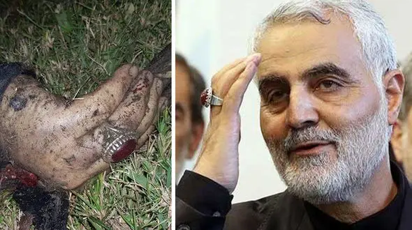 عکس دلخراش از پیکر سوخته سردار شهید قاسم سلیمانی