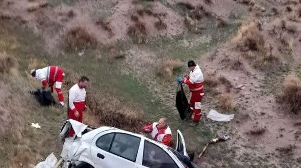 تصادف مرگبار تیبا با پژو در آزاد راه تهران به تبریز