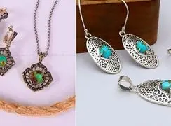 سرویس جواهرات فیروزه لاکچری مخصوص خانم های شیک پوش + 15 طرح برتر