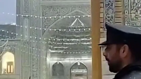 فیلم بارش برف در حرم امام رضا (ع)