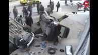 لحظه تصادف وحشتناک یک زن در بوکان+ فیلم