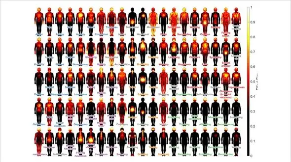 نقشه‌ احساس عواطف در بدن انسان