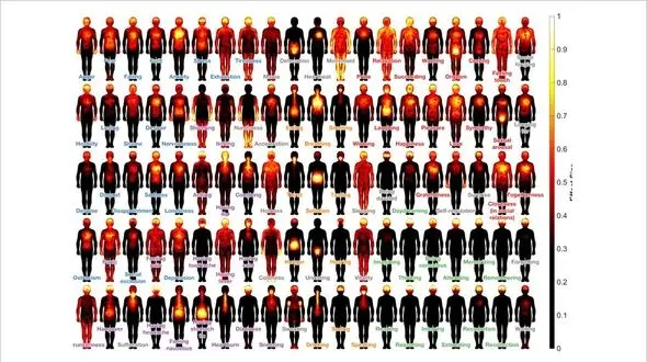نقشه‌ احساس عواطف در بدن انسان