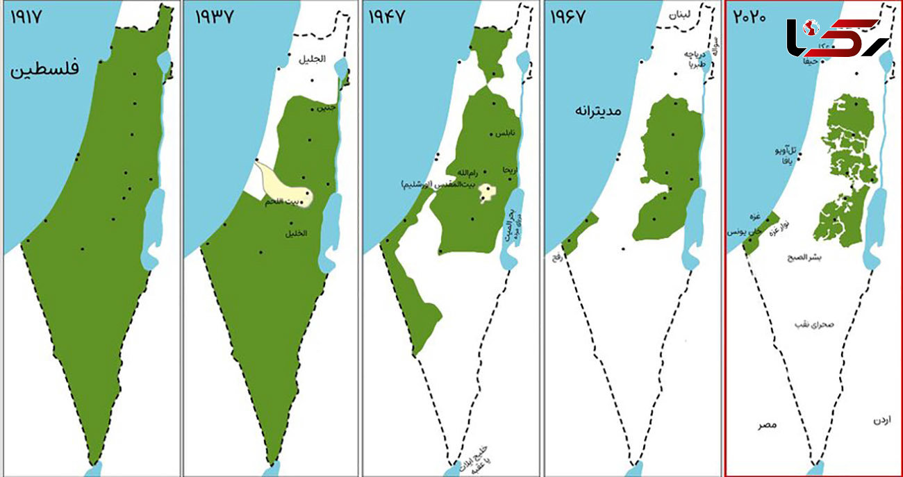 سرزمین های فلسطینی از ابتدا تاکنون + نقشه