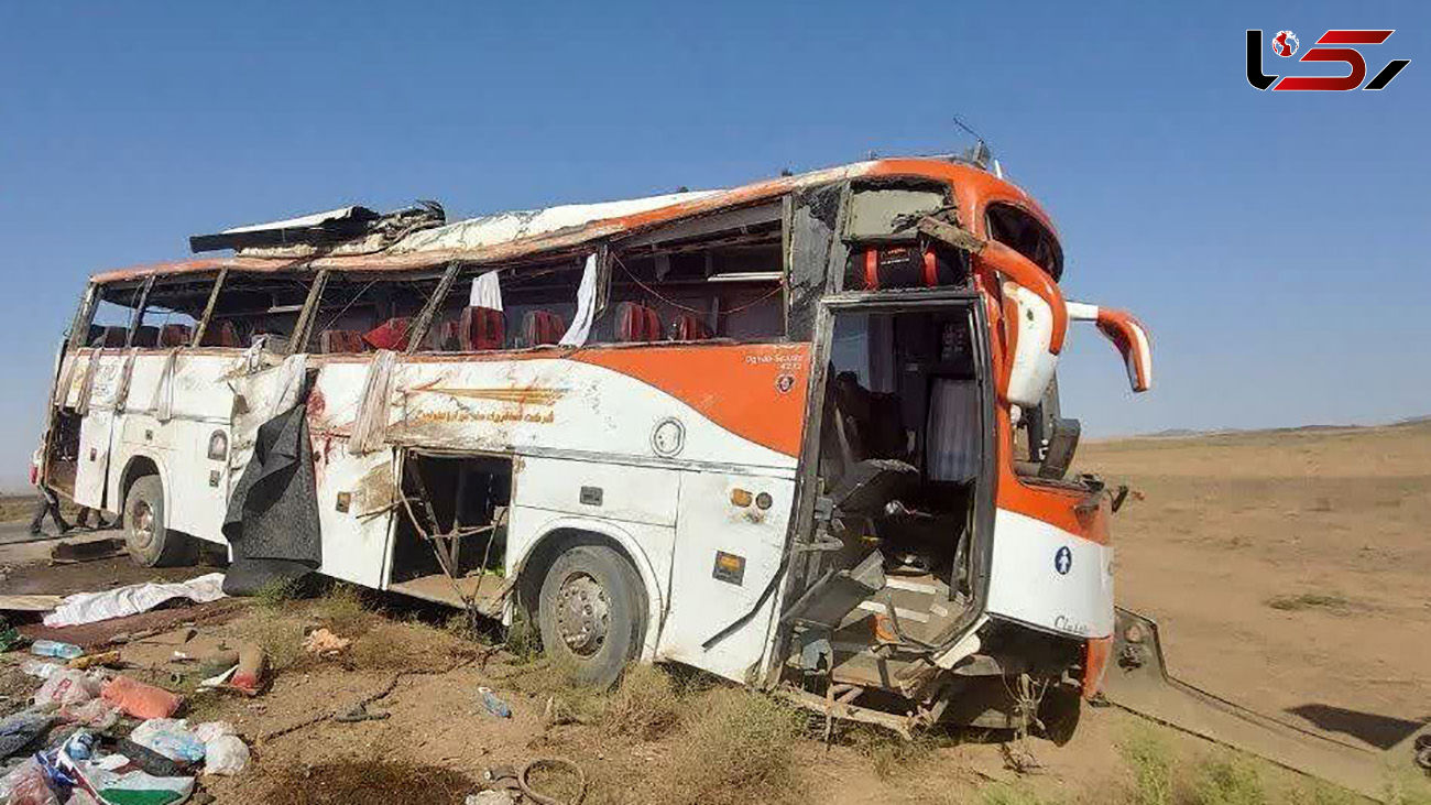 4 کشته 32 مصدوم در تصادف اتوبوس زائران عراقی در جاده مشهد + عکس و جزئیات