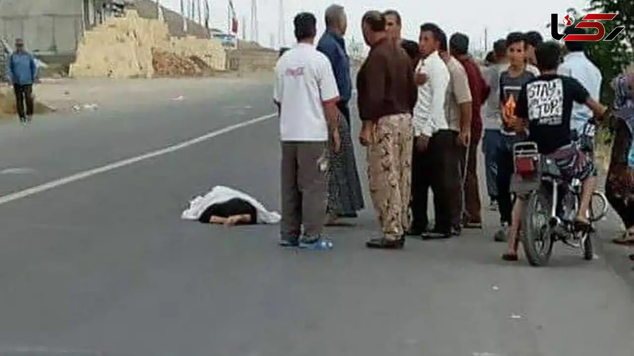 عکس جنازه زن اردبیلی رو آسفالت خیابان / صبح امروز رخ داد 