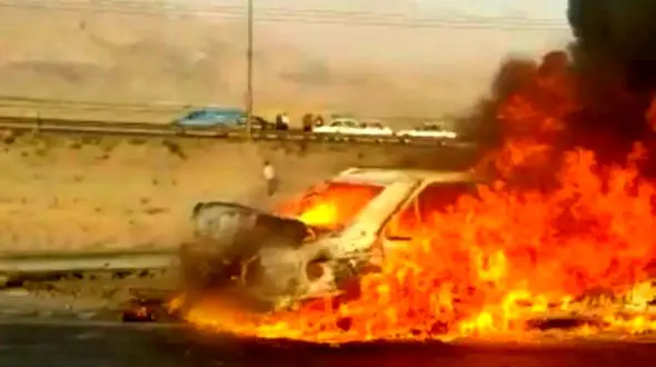 6 کشته و زخمی در تصادف هولناک نیسان آبی با پژو در جاده جهرم  / زنده زنده سوختند