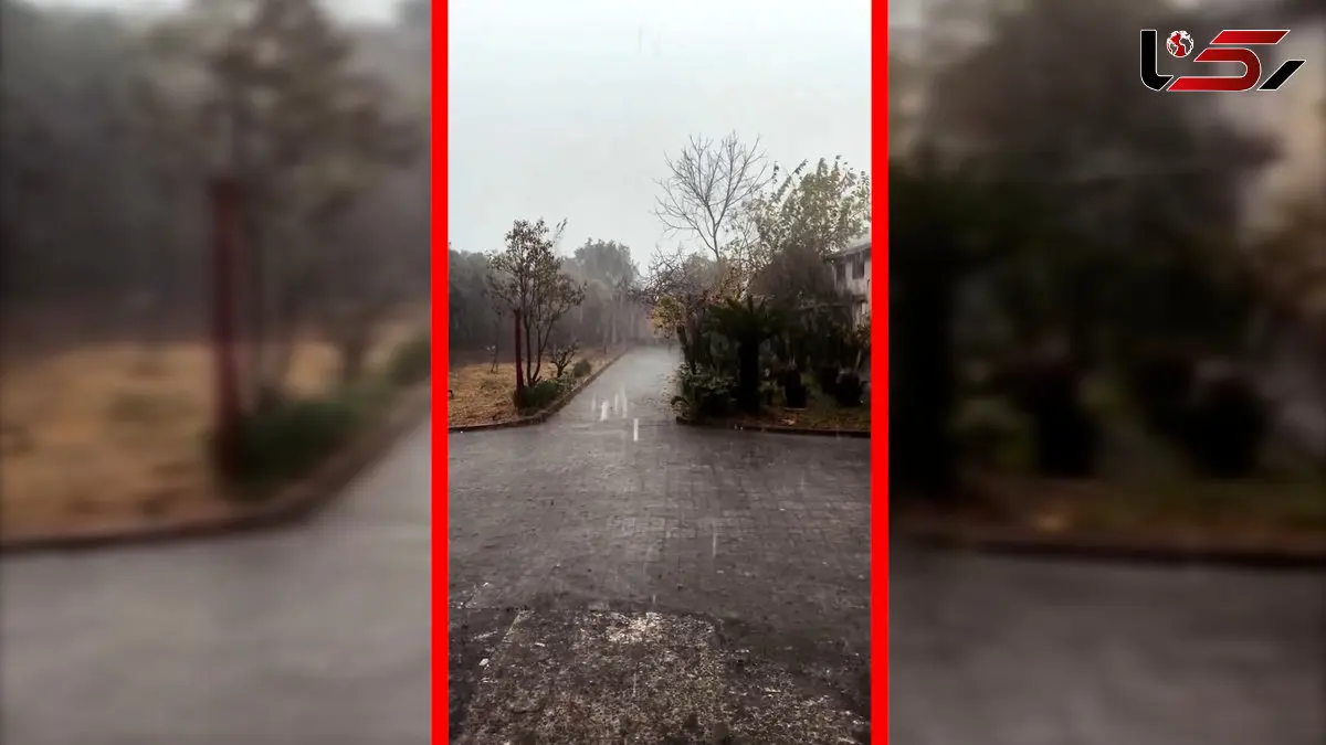 فیلم بارش شدید باران در شهسوار تنکابن