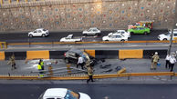 سقوط ساندرو به بزرگراه امام علی ( ع ) + عکس