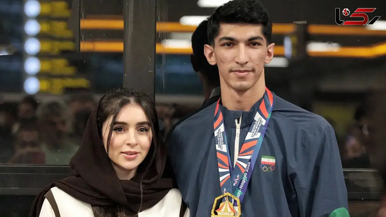  عکس/ استقبال باشکوه از آرین سلیمی و همسرش در فرودگاه / استایل نوعروس پس از خبر ازدواجشان