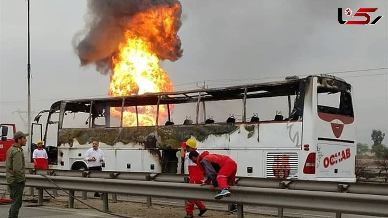 آیا آتش گرفتن اتوبوس اهواز - ماهشهر یک اقدام تروریستی بود؟+ عکس
