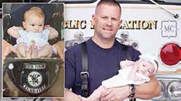 آتش‌نشانی که پدرخوانده شد+عکس