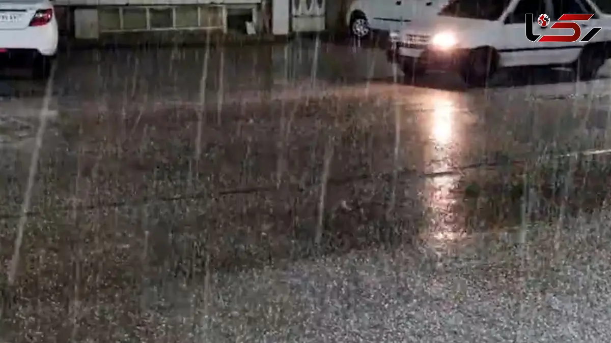 فیلم بارش شدید تگرگ در شمال اصفهان