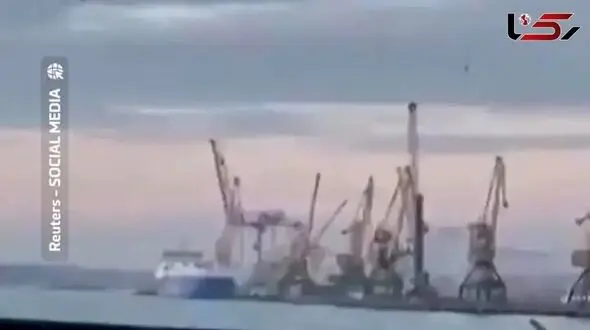 Moment Turkish Cargo Ship Targeted in Ukraine